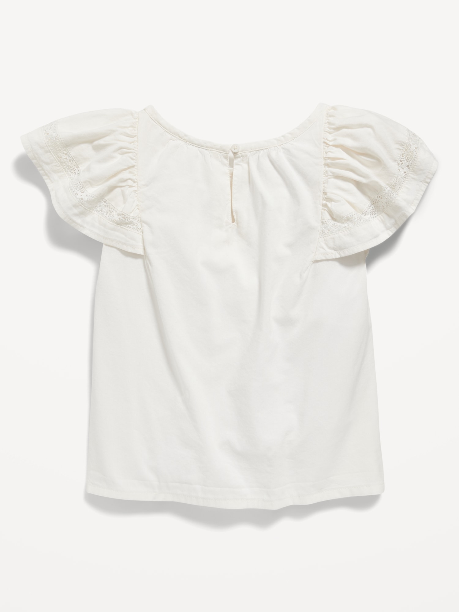 Flutter-Sleeve Lace-Trim Swing Top for Girls | Old Navy