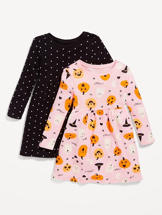 View large product image 1 of 2. Fit & Flare Printed Jersey Dress 2-Pack for Toddler Girls