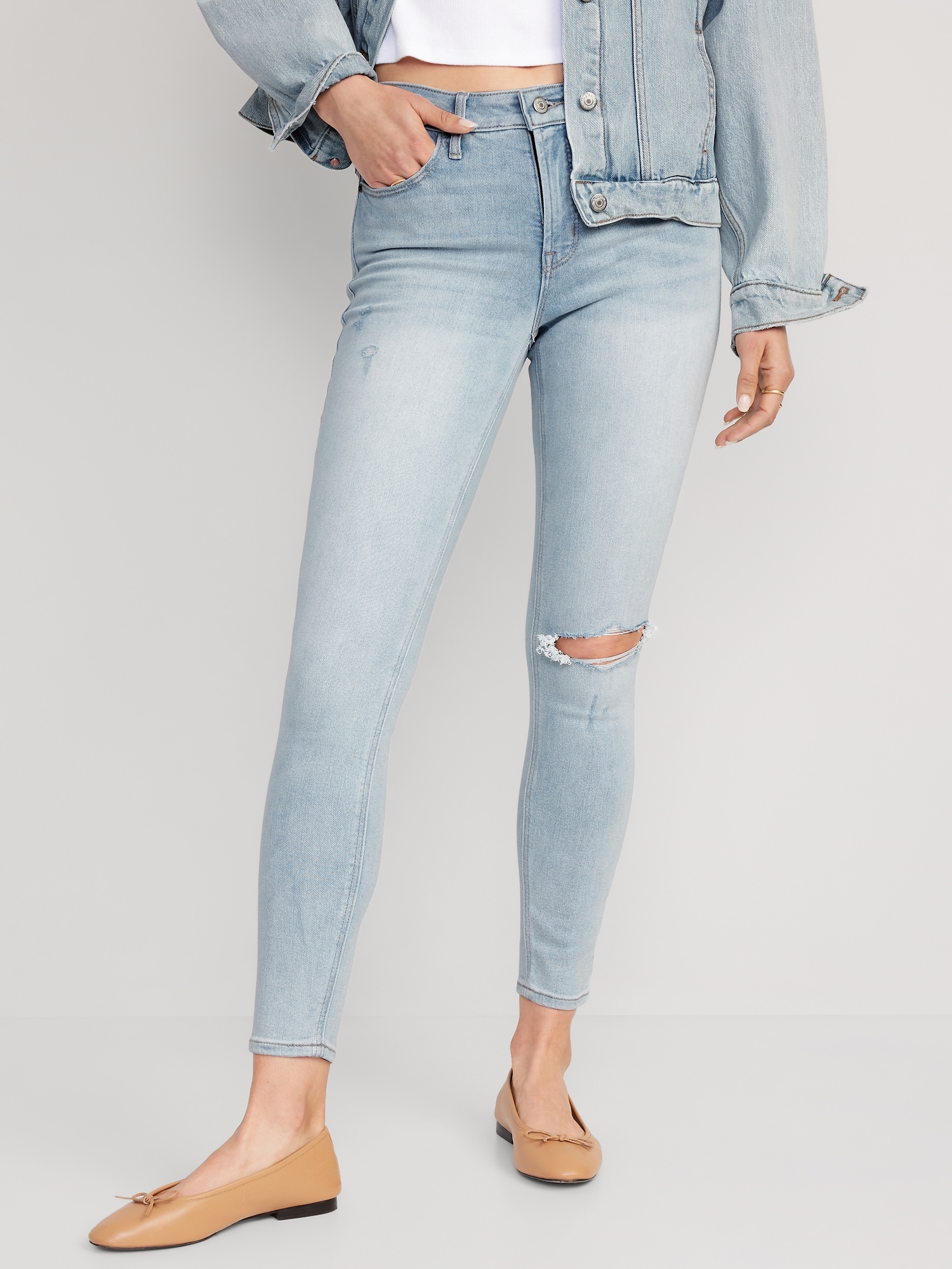High-Waisted Rockstar Super-Skinny Ripped Jeans