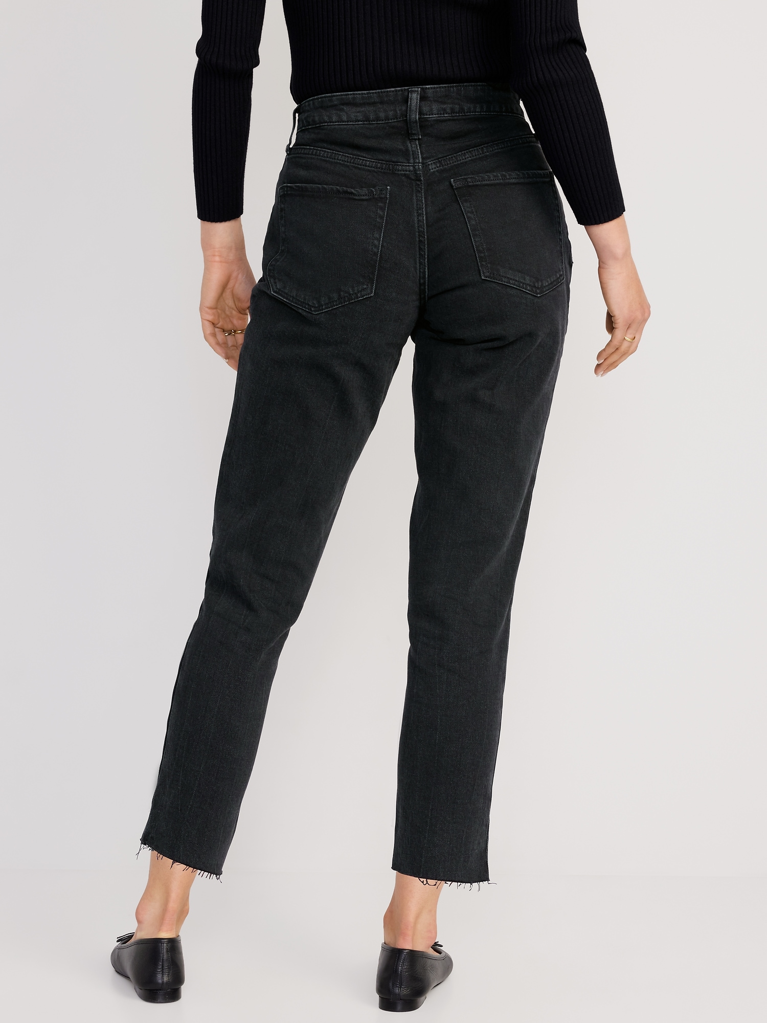 Curvy High-Waisted Button-Fly OG Straight Cut-Off Jeans for Women | Old ...
