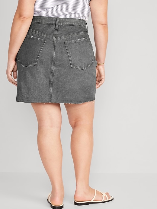 Image number 8 showing, Higher High-Waisted OG Straight Button-Fly Mini Jean Skirt
