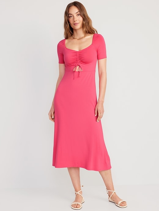 Image number 1 showing, Fit & Flare Cutout-Front Midi Dress