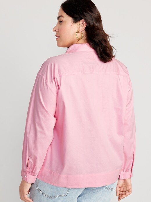 Image number 8 showing, Tie-Front Poplin Top