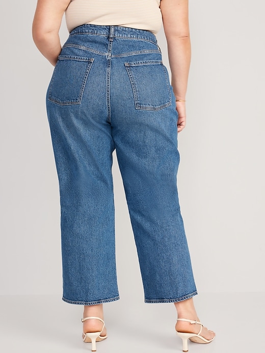 Image number 8 showing, Curvy Extra High-Waisted Sky-Hi Wide-Leg Jeans
