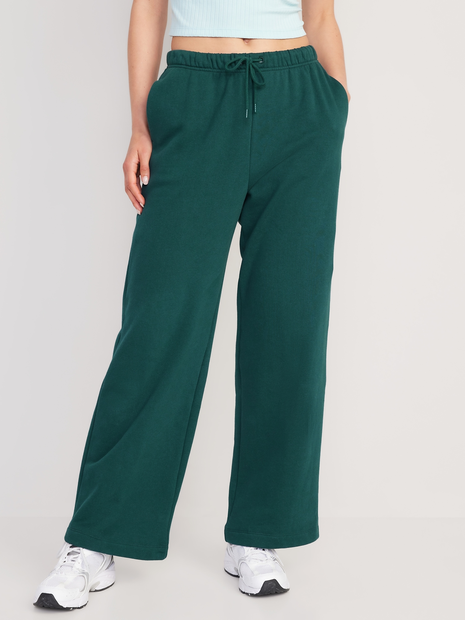 Old Navy Extra High-Waisted Vintage Straight Lounge Sweatpants for Women green. 1