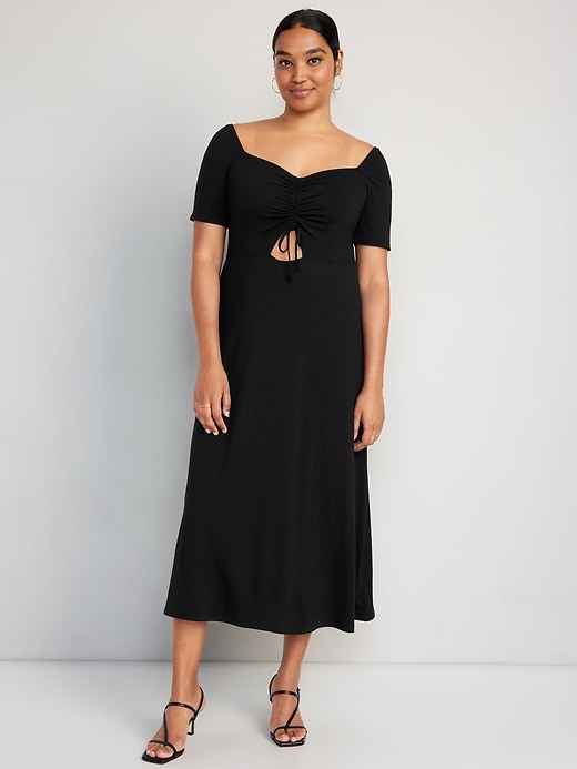 old navy cut out dress Waist-Defined Crepe Side-Cutout Maxi Dress
