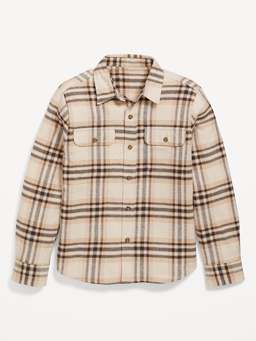 View large product image 2 of 4. Soft-Brushed Flannel Pocket Shirt for Boys