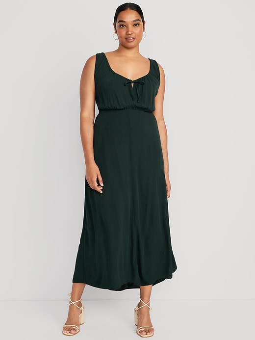 Image number 4 showing, Waist-Defined Tie-Front Midi Dress