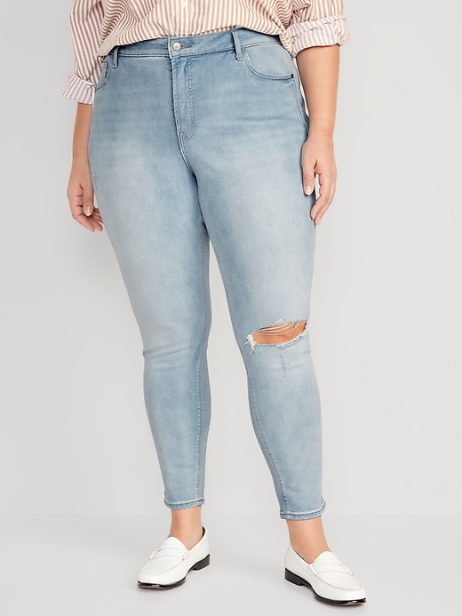 Image number 5 showing, High-Waisted Rockstar Super Skinny Ripped Jeans