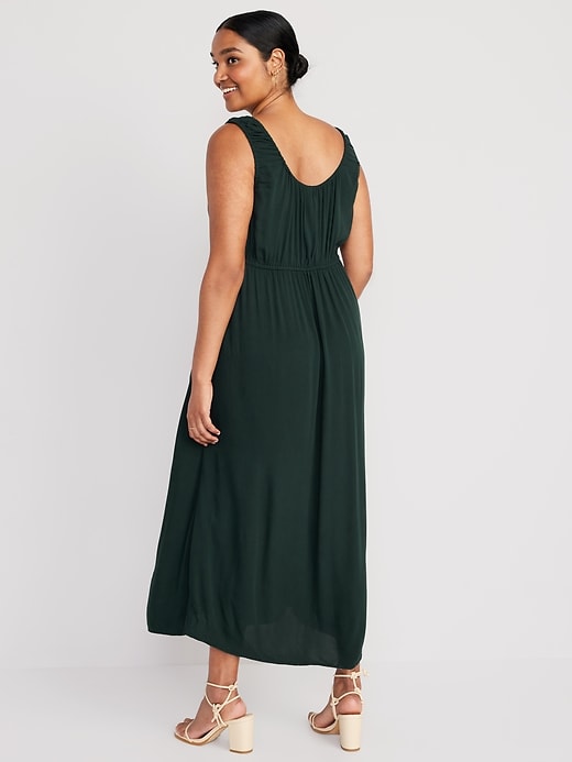 Image number 5 showing, Waist-Defined Tie-Front Midi Dress