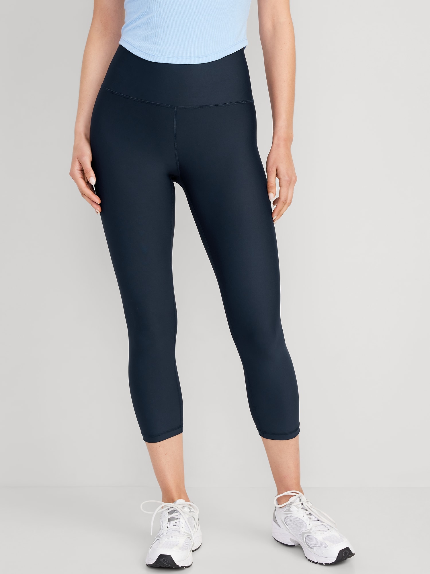 Old Navy High-Waisted PowerSoft Crop Leggings for Women blue. 1