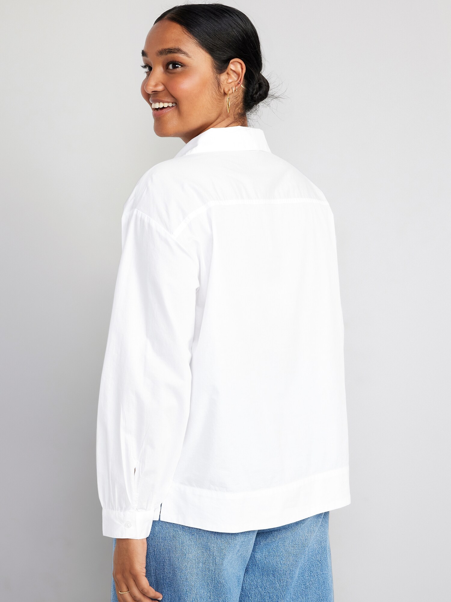 Tie-Front Poplin Top for Women | Old Navy