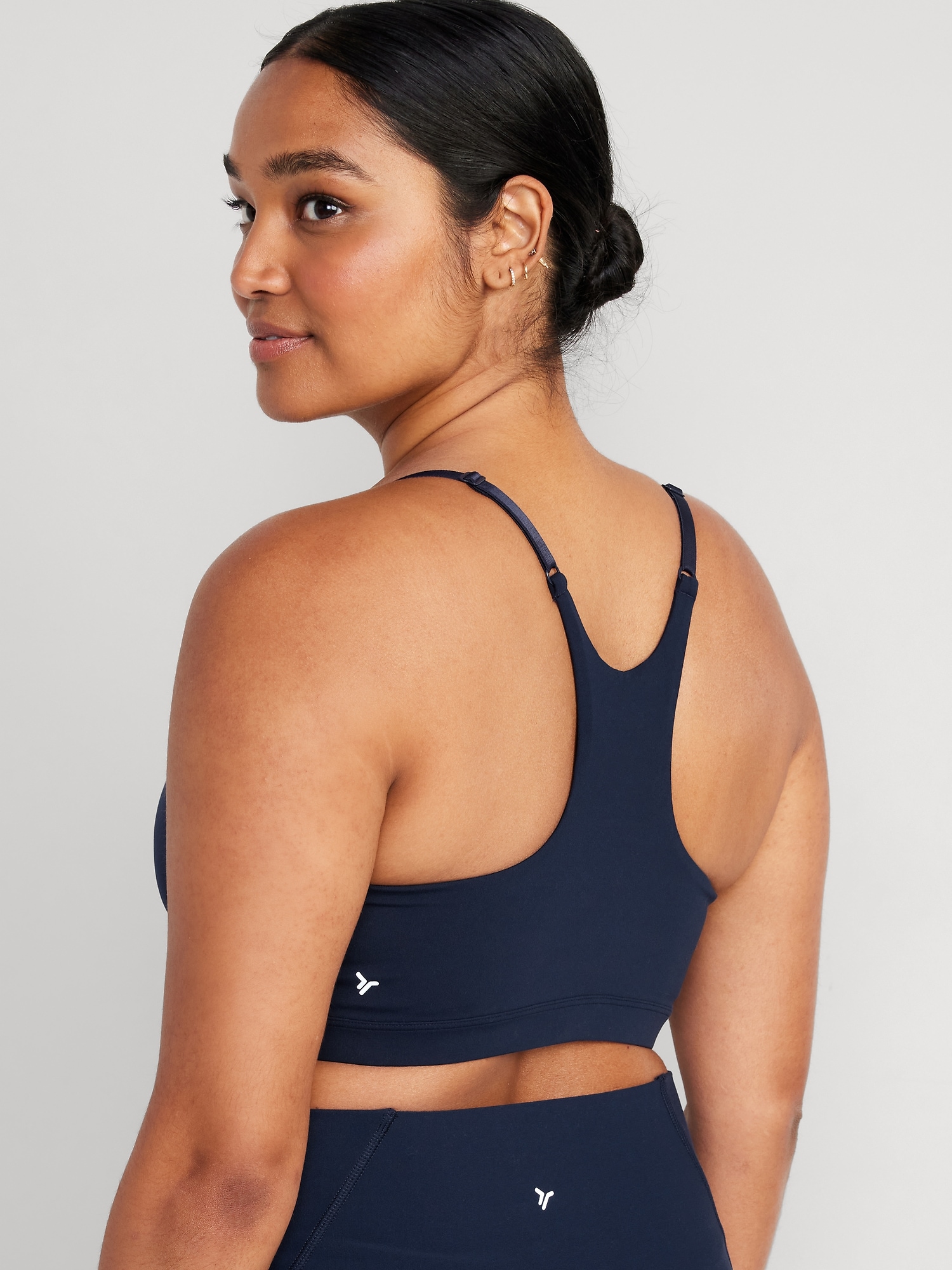 JUST-DRY Navy Blue High Impact Hit Compression Sports Bra for
