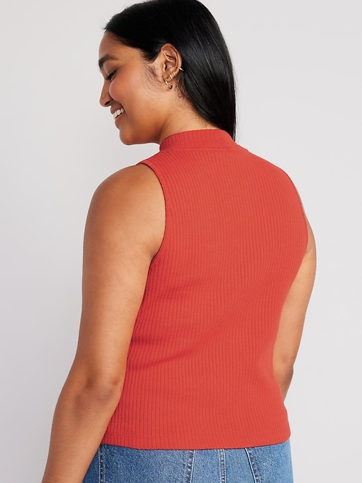 Image number 6 showing, Fitted Sleeveless Mock-Neck Top