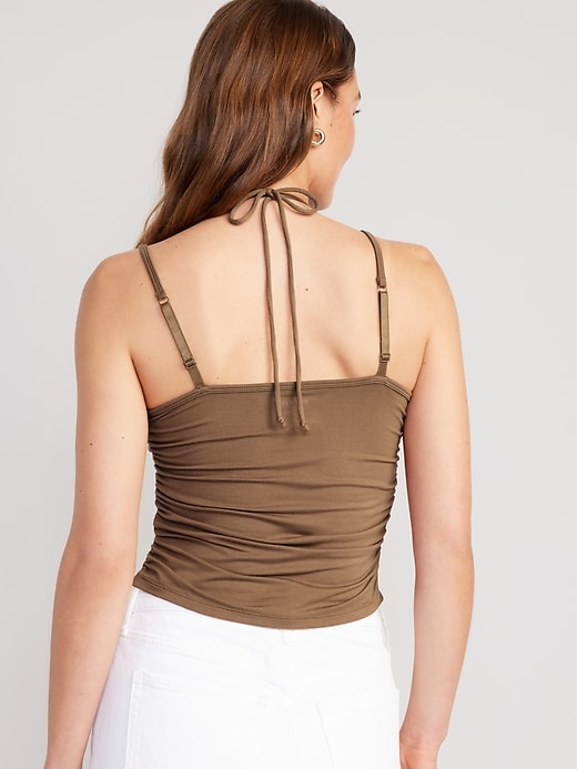 Image number 2 showing, Fitted Sleeveless Tie-Front Top