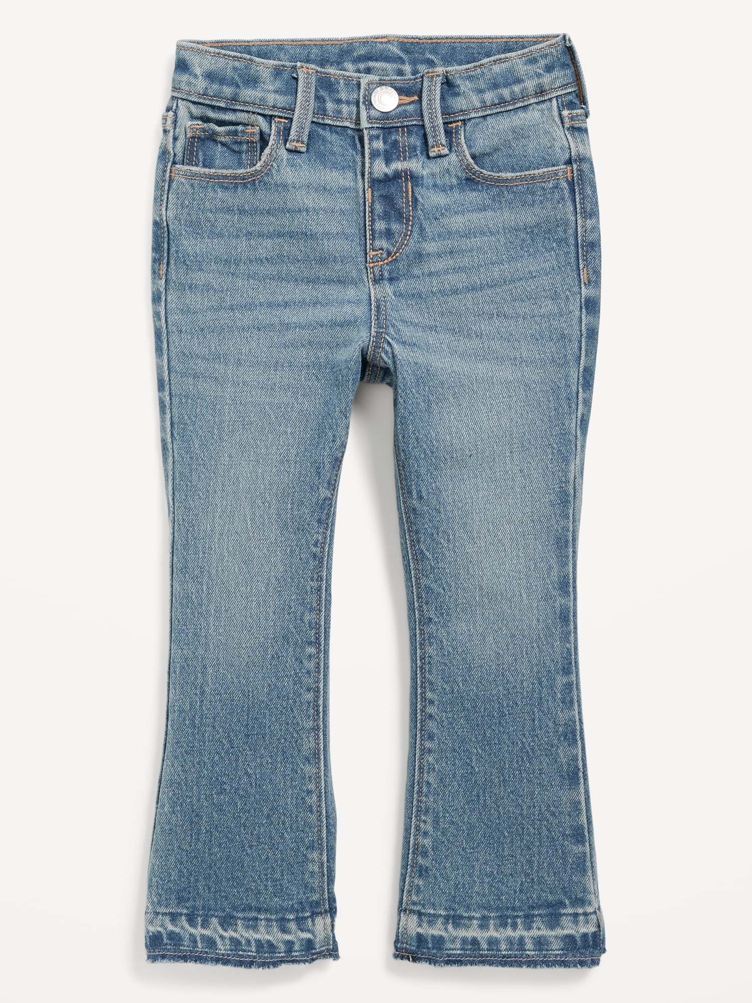 High-Waisted Raw-Hem Flare Jeans for Toddler Girls | Old Navy