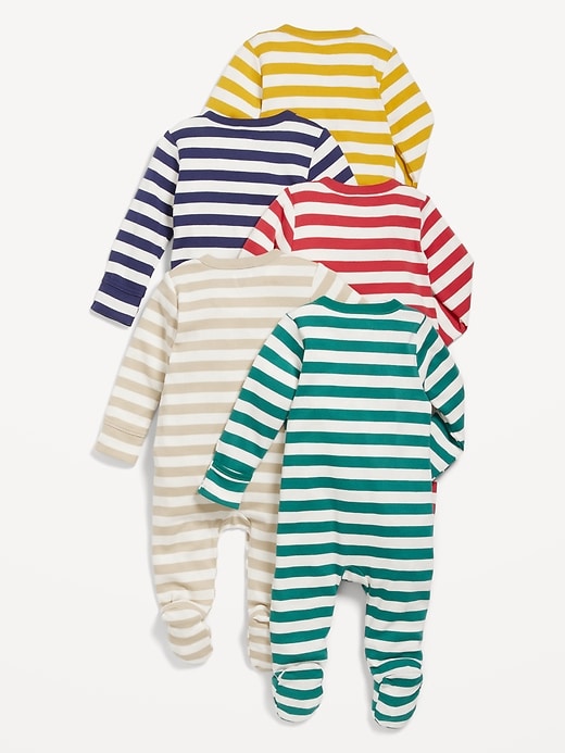 View large product image 2 of 3. Unisex 2-Way-Zip Sleep & Play Footed One-Piece 5-Pack for Baby