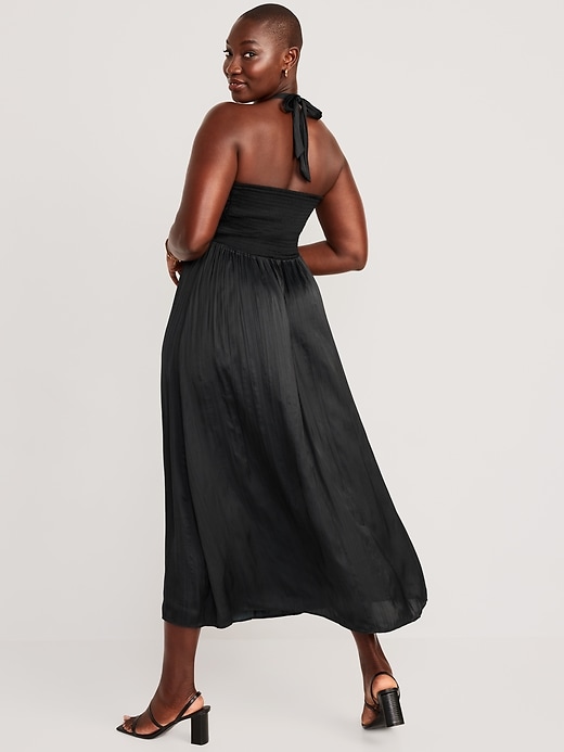 Fit & Flare Wrap-Neck Satin Maxi Dress for Women | Old Navy