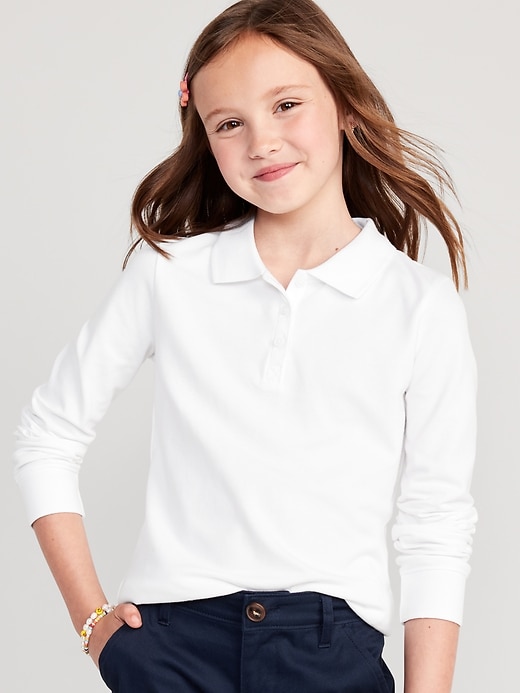 View large product image 1 of 5. Uniform Pique Polo Shirt for Girls