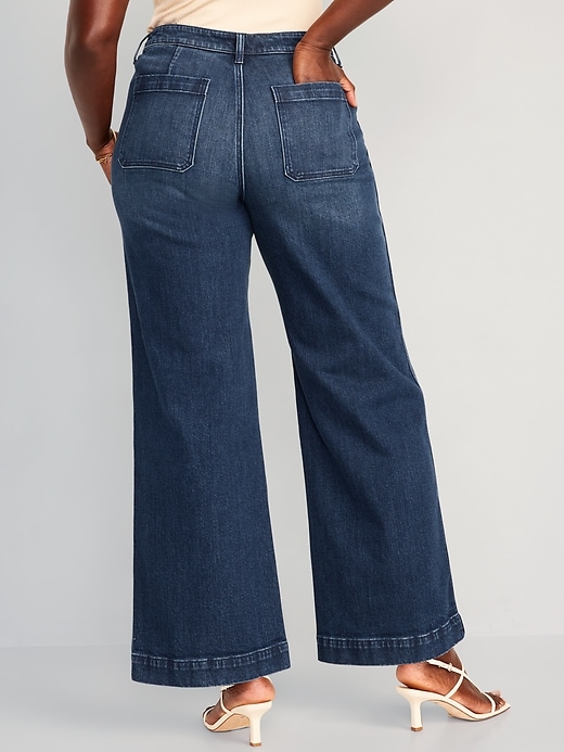 Image number 6 showing, Extra High-Waisted Trouser Wide-Leg Jeans