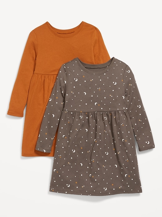 View large product image 1 of 2. Long-Sleeve Fit & Flare Dress 2-Pack for Toddler Girls