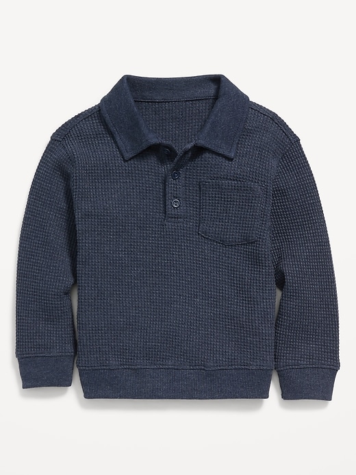 View large product image 1 of 2. Long-Sleeve Polo Thermal-Knit Top for Toddler Boys