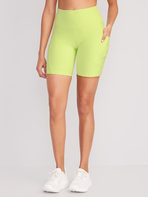 Image number 1 showing, High-Waisted PowerSoft Biker Shorts -- 8-inch inseam