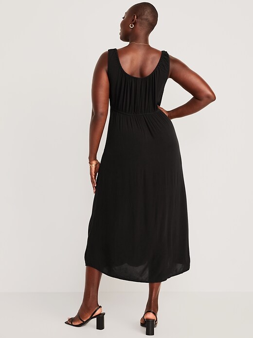 Image number 5 showing, Waist-Defined Sleeveless Crepe Midi Dress