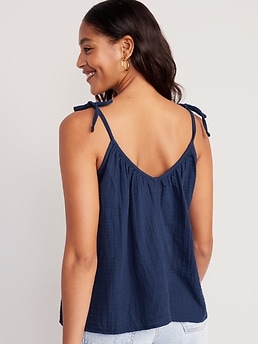 Tie-Shoulder Double-Weave Cami Swing Top for Women | Old Navy