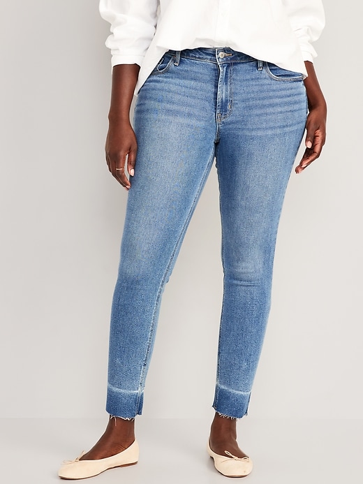 Image number 5 showing, Mid-Rise Rockstar Super-Skinny Cut-Off Ankle Jeans for Women