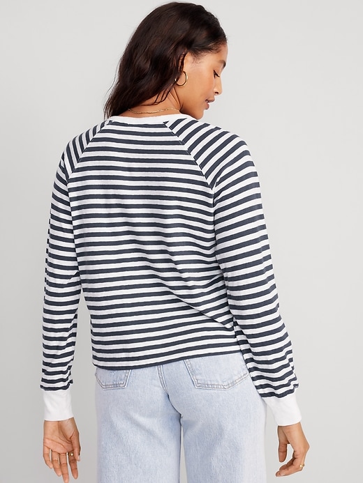 Image number 2 showing, Long-Sleeve Striped Henley T-Shirt