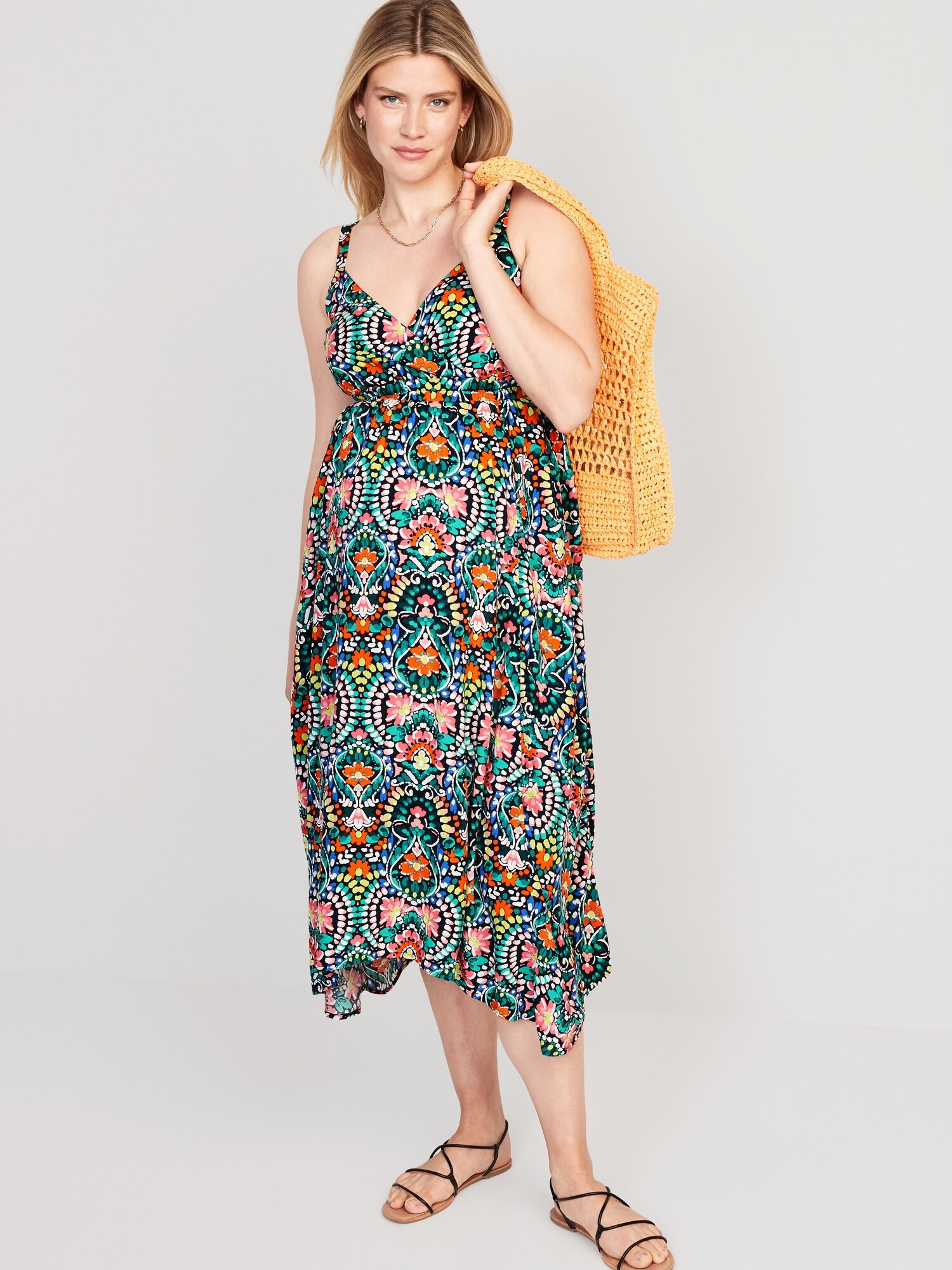 Maternity Waist-Defined Sleeveless Maxi Dress | Old Navy