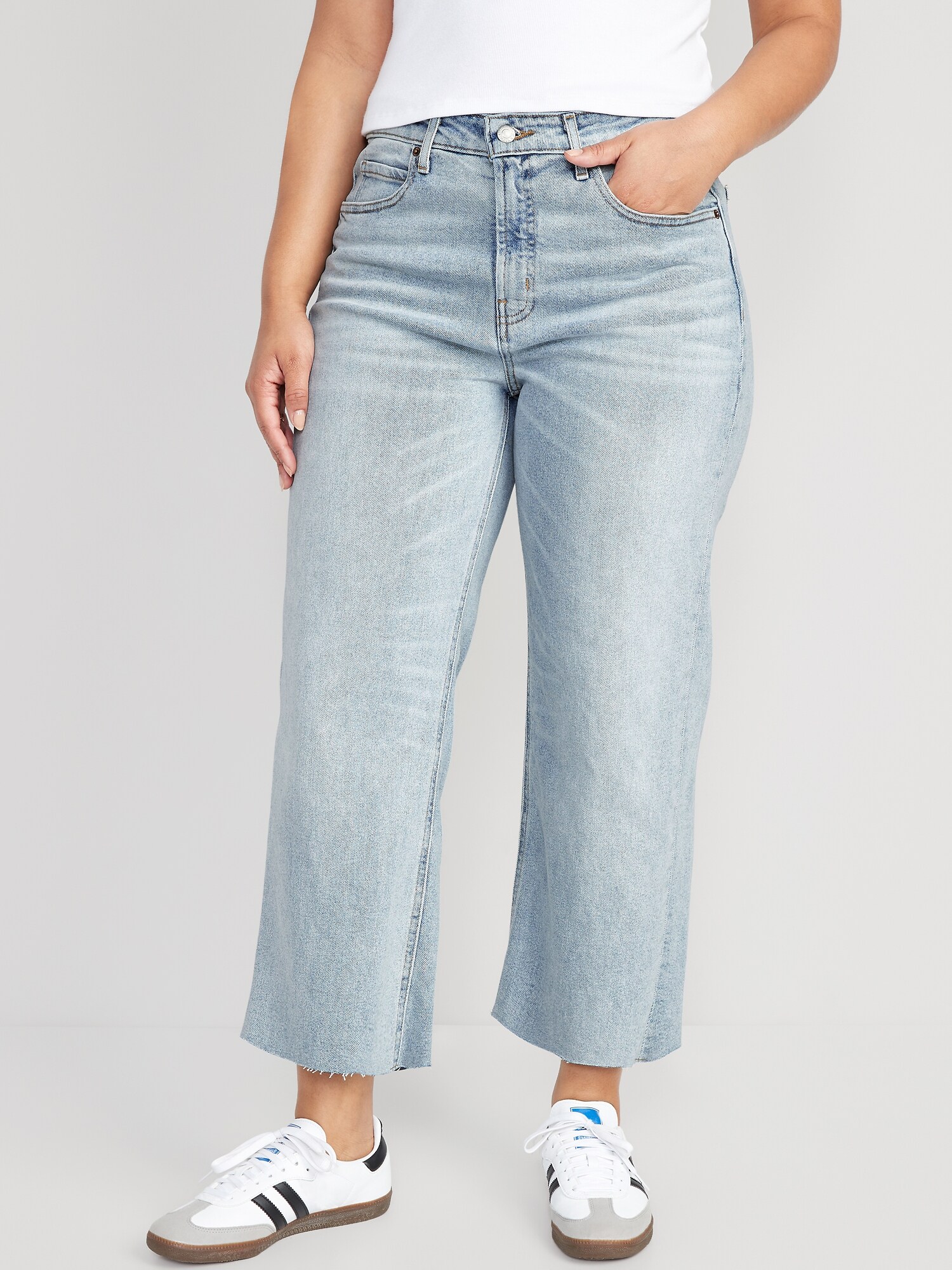 Extra High-Waisted Cropped Cut-Off Wide-Leg Jeans for Women | Old Navy