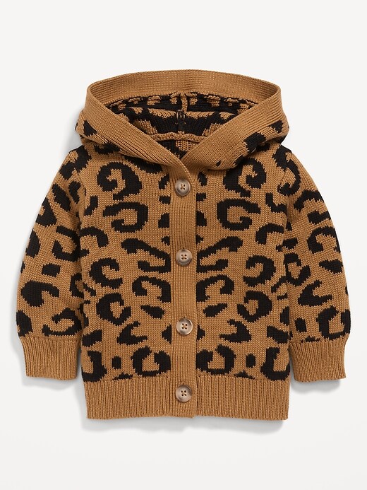 Cardigan Coat Old Navy Leopard Print Cardigan Unisex Hooded Button