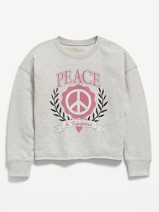 View large product image 2 of 2. Vintage Printed Slouchy Crew-Neck Sweatshirt for Girls