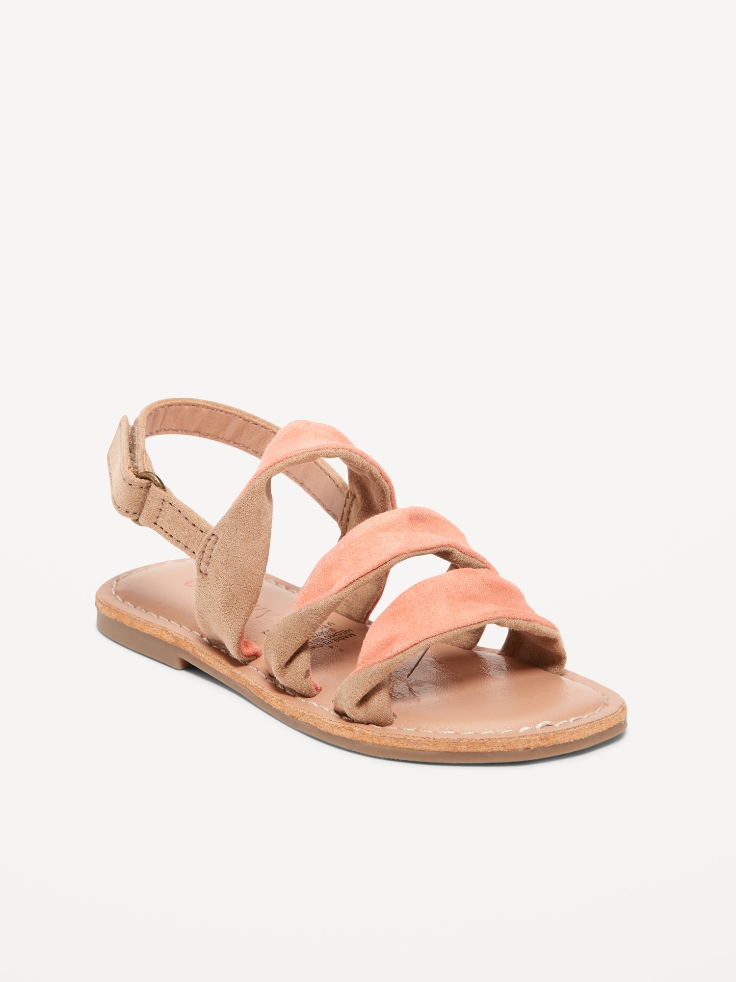 Faux-Suede Twisted Strappy Sandals for Toddler Girls