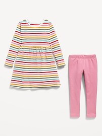View large product image 3 of 3. Long-Sleeve Dress & Leggings Set for Toddler Girls