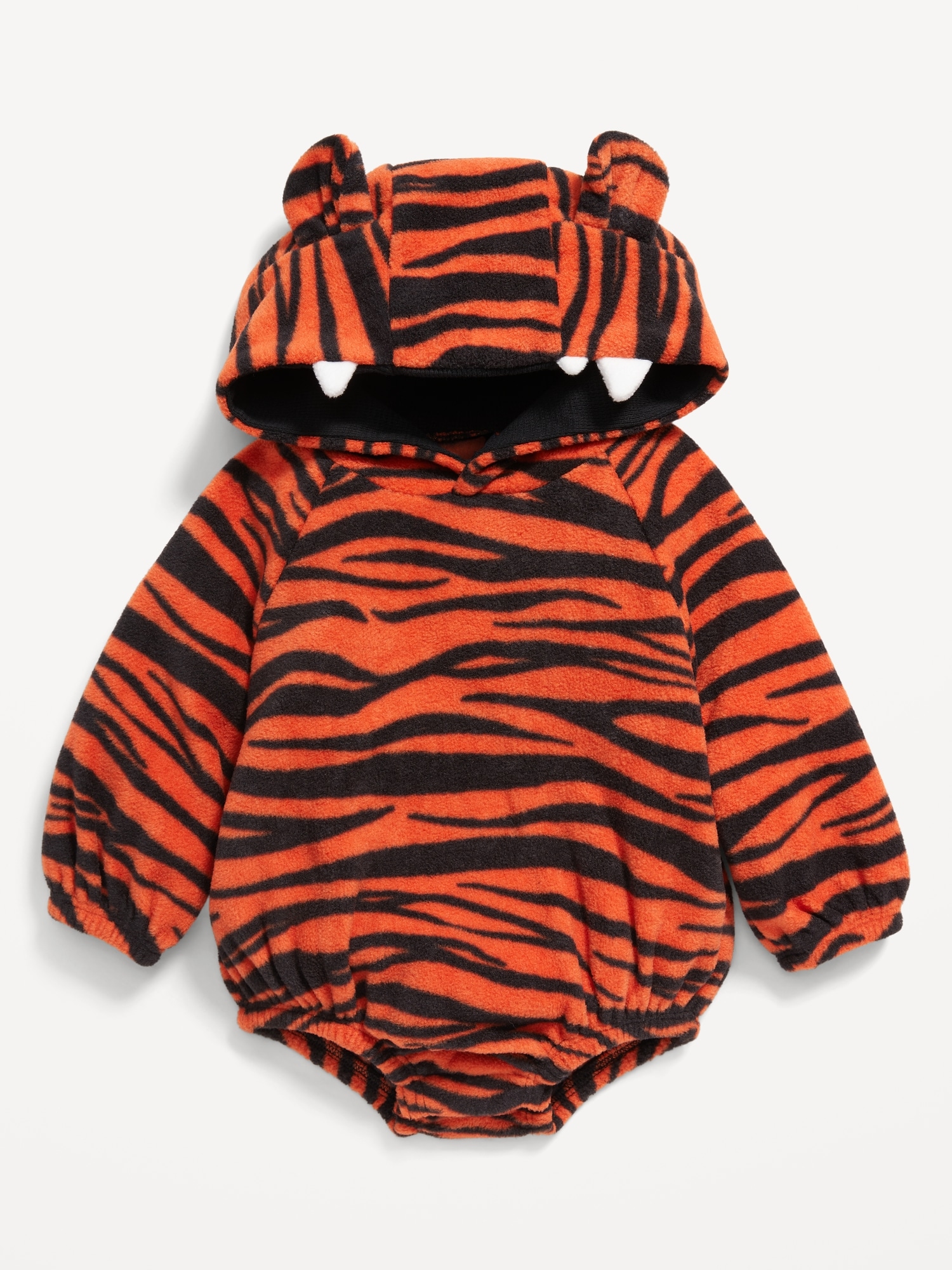 Matching Unisex Tiger Costume Hooded One-Piece Romper for Baby