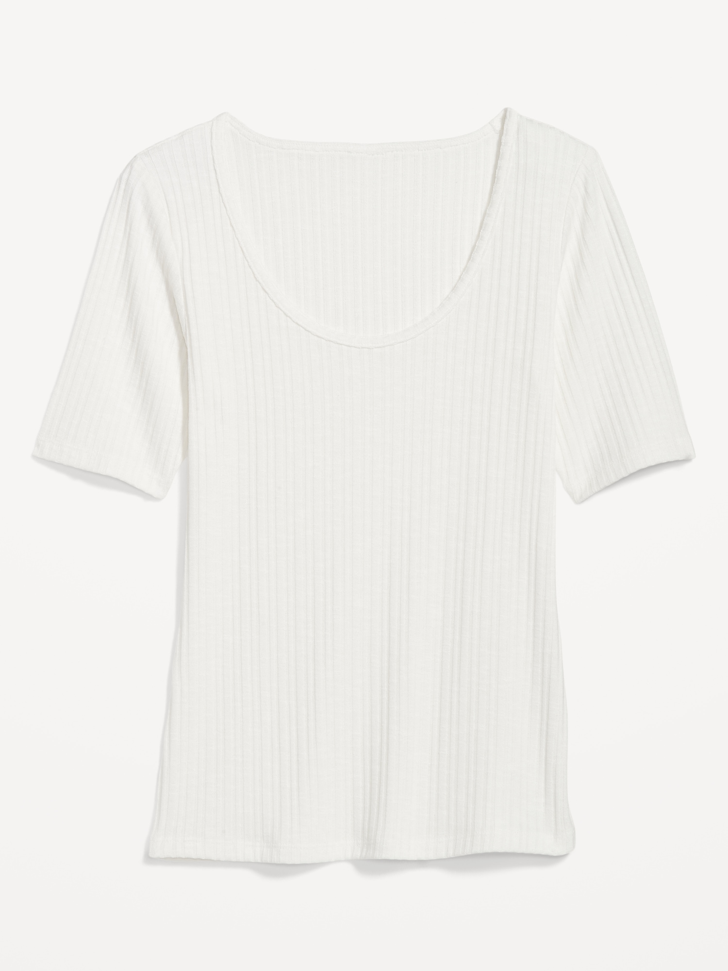 Fitted Elbow-Sleeve Rib-Knit T-Shirt for Women | Old Navy
