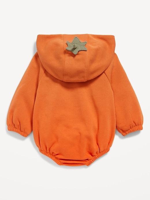 View large product image 2 of 2. Unisex Pumpkin Costume Hooded One-Piece Romper for Baby