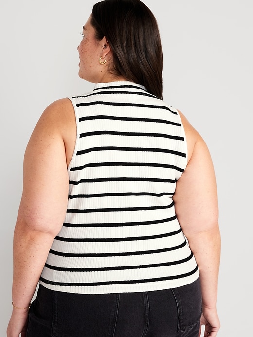 Image number 8 showing, Fitted Sleeveless Mock-Neck Top