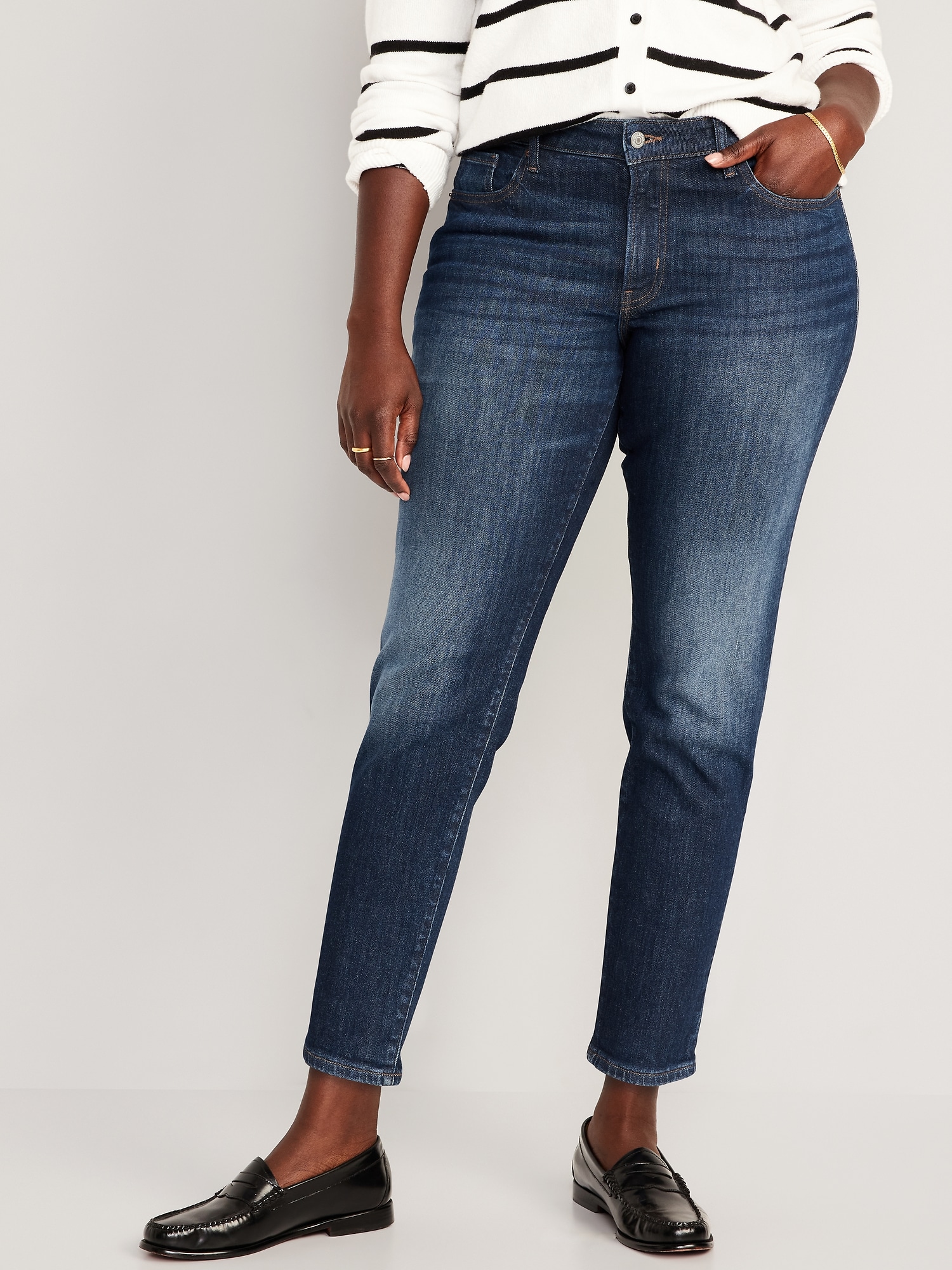 Detachable Panel Midrise Straight Jeans