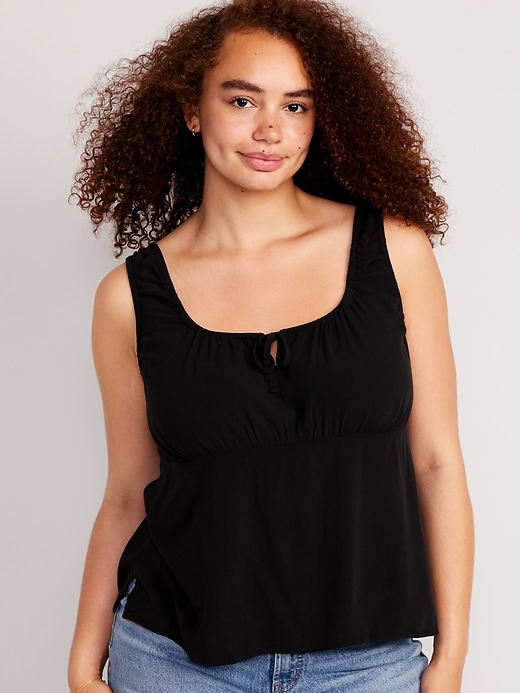 Image number 5 showing, Sleeveless Tie-Front Crepe Top