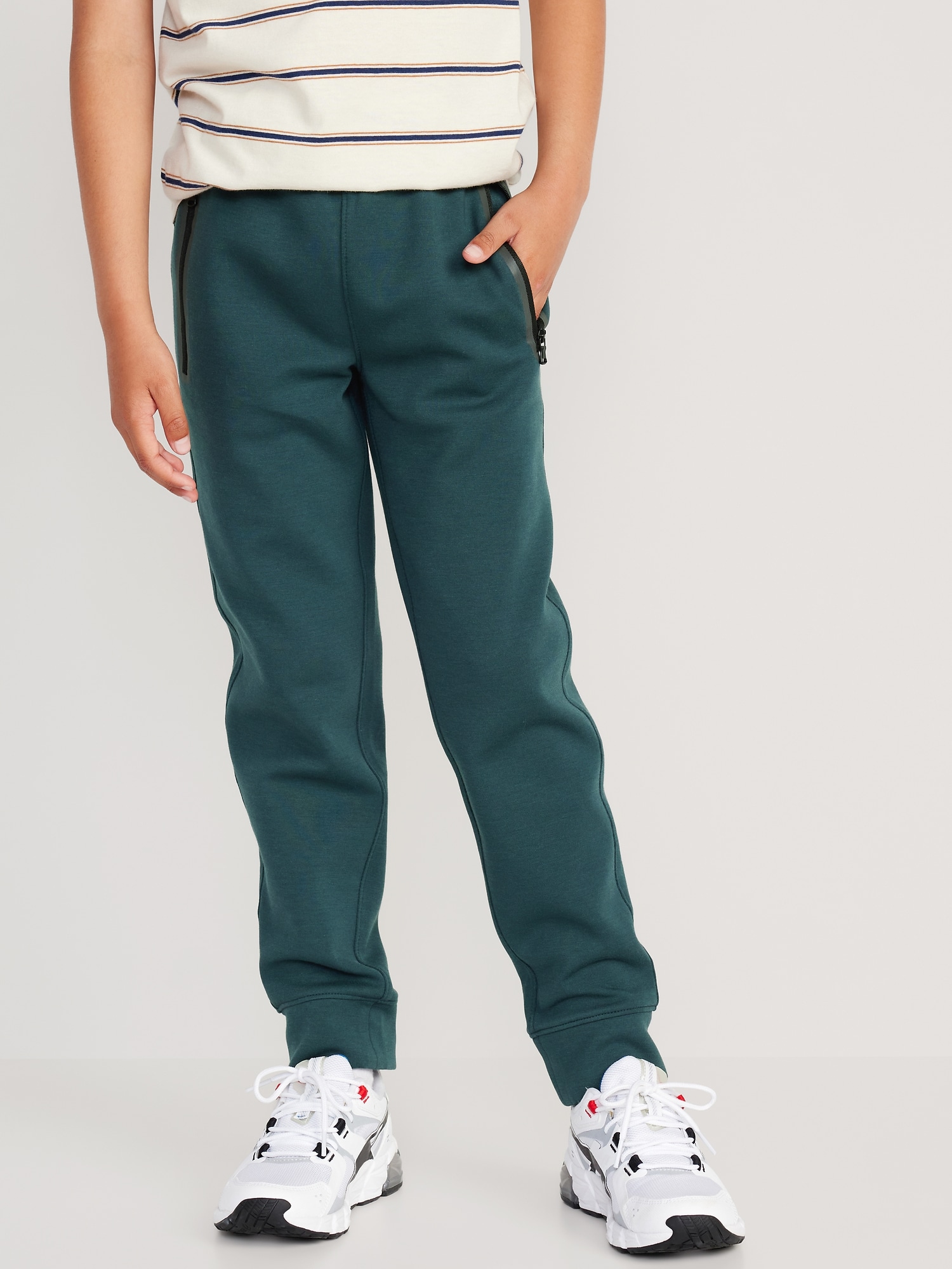 Boys' Elastic Waistband Slim Fit Jogging School Pants for Kids Size 6-18  Flat Waist