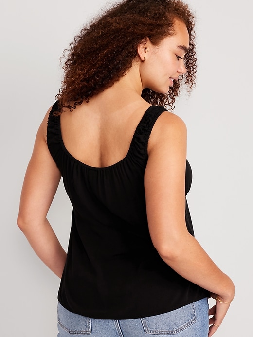 Image number 6 showing, Sleeveless Tie-Front Crepe Top