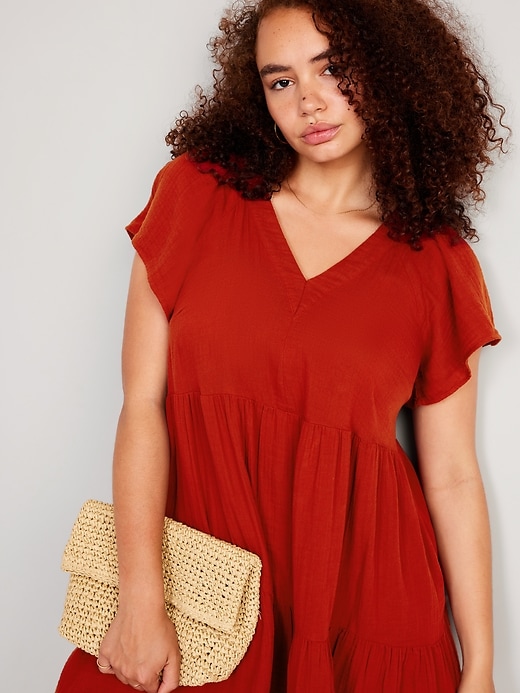V-Neck Tiered Mini Swing Dress | Old Navy V-Neck Tiered Mini Swing Dress | Old Navy