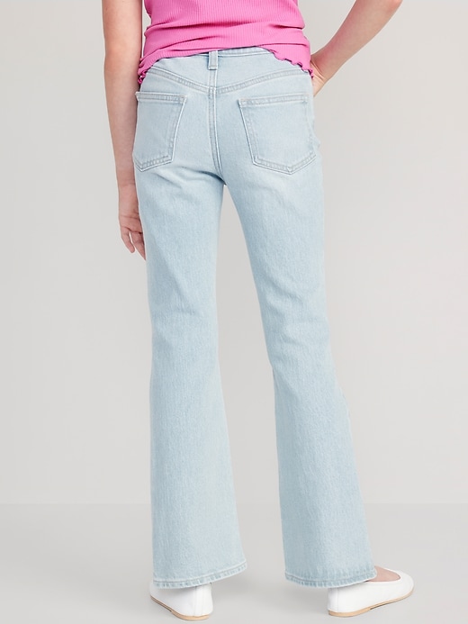 View large product image 2 of 5. High-Waisted Built-In Tough Ripped Flare Jeans for Girls