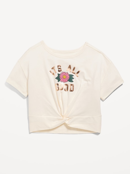 Twist-Front Graphic T-Shirt for Girls | Old Navy