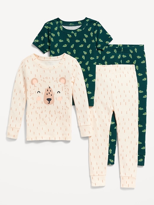 View large product image 1 of 3. Unisex 4-Piece Snug-Fit Pajama Set for Toddler & Baby