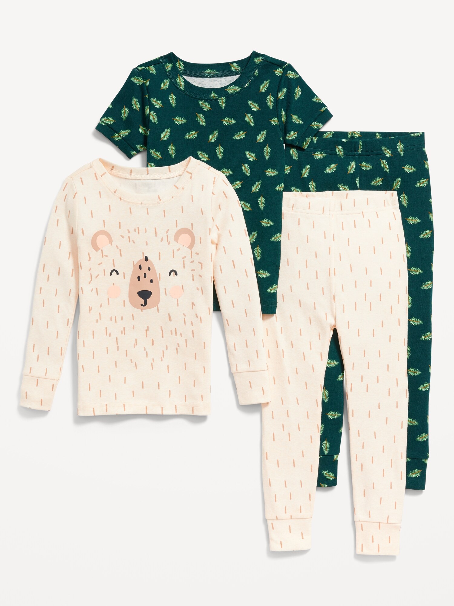 Oldnavy Unisex 4-Piece Snug-Fit Pajama Set for Toddler & Baby Hot Deal